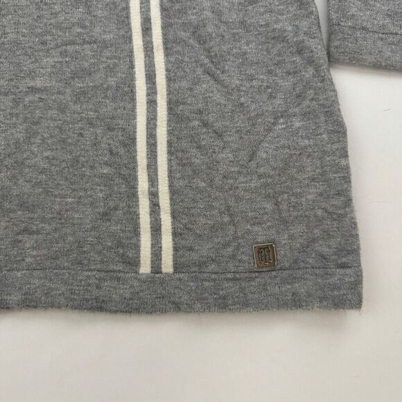 Tommy Hilfiger Gray White Pullover Sweater Turtleneck Tunic L/S Size M SOFT! - Picture 5 of 10